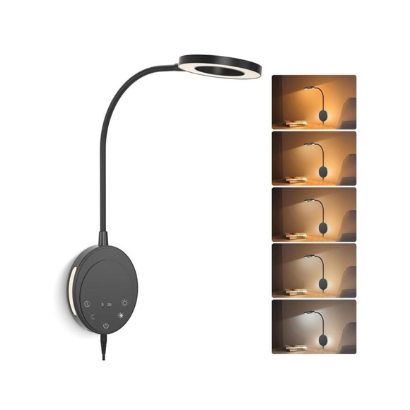New Wall Mounted Reading Light,Bedside Headboard Lights with 5 Color Temperature - Picture 1 of 9